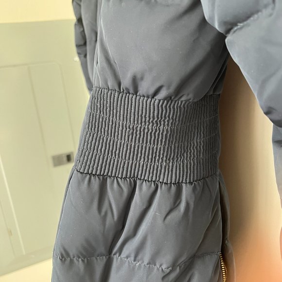 Cole Haan| Hooded Down & Feather Jacket| Navy Blue | Size:xs - Picture 6 of 8